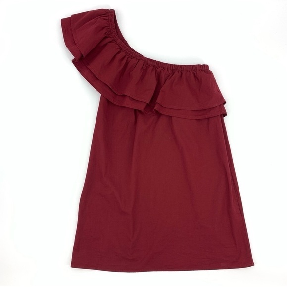 Sincerely Jules “Everly” One Shoulder Red Ruffle Mini Dress Size Small - Picture 9 of 12